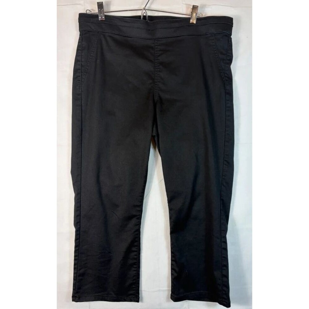 New York And Company Capris Cropped Pants Black Women’s Size Large Summer Casual